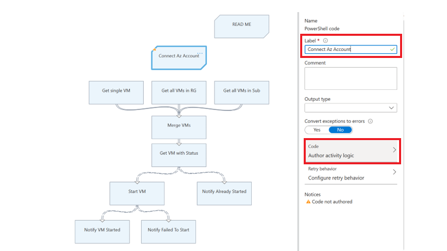 Screenshot to edit code activity.