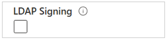 Снимок экрана: флажок подписывания LDAP.