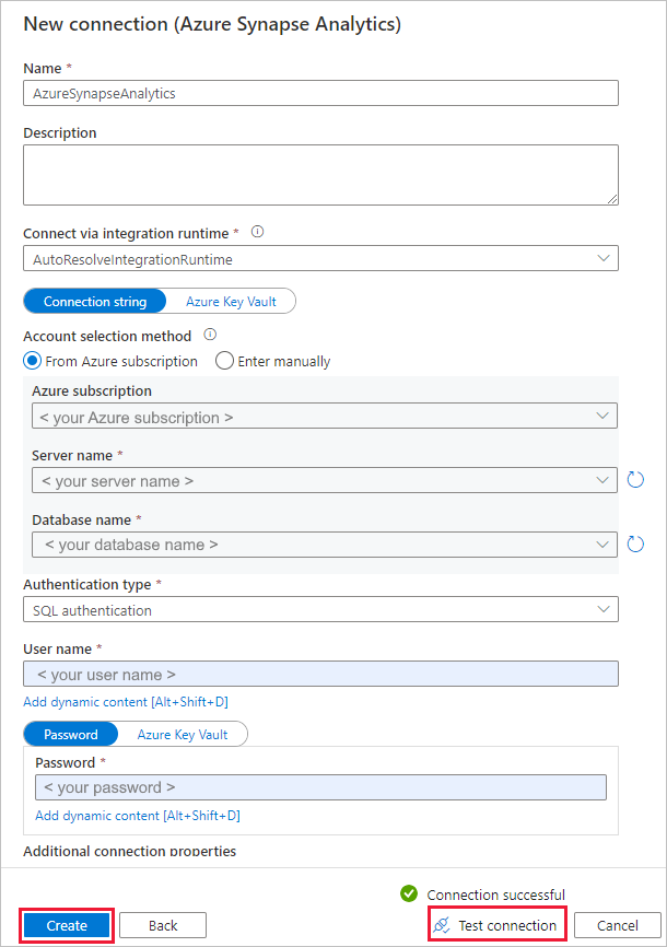 Конфигурация Azure Synapse Analytics