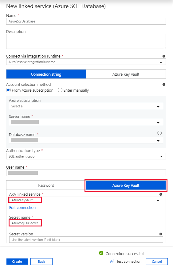 Настройка секрета Azure Key Vault