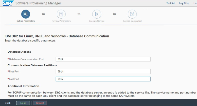 Определение порта SAP SWPM