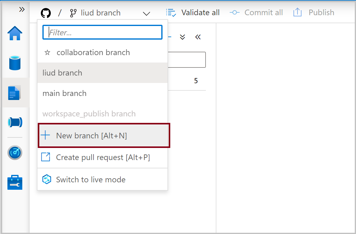 Create new branch