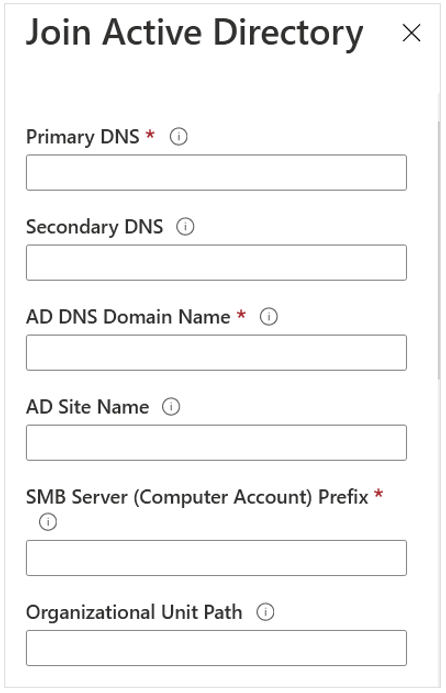 Снимок экрана: меню присоединения подключения Active Directory.